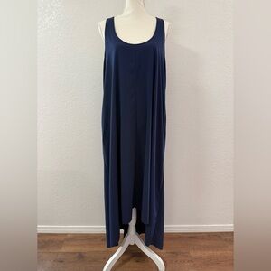 ATHLETA Presidió Dress Navy Blue Sleeveless Tank Long Knit Stretch Size L
